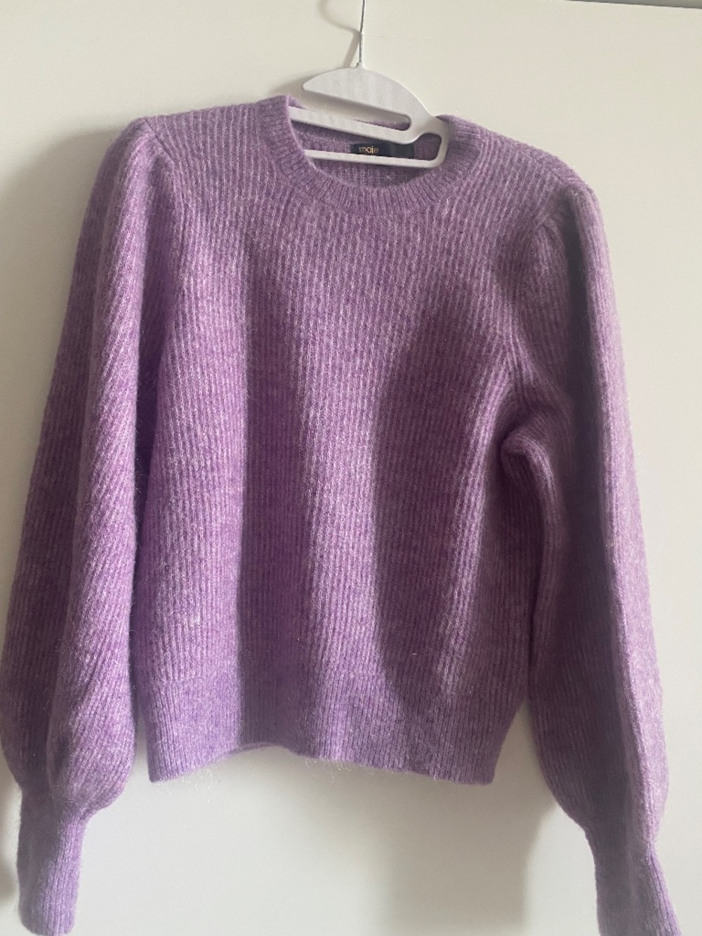 Maje Ribbed-knit Sweater Purple Maje Size 2 or US size 6